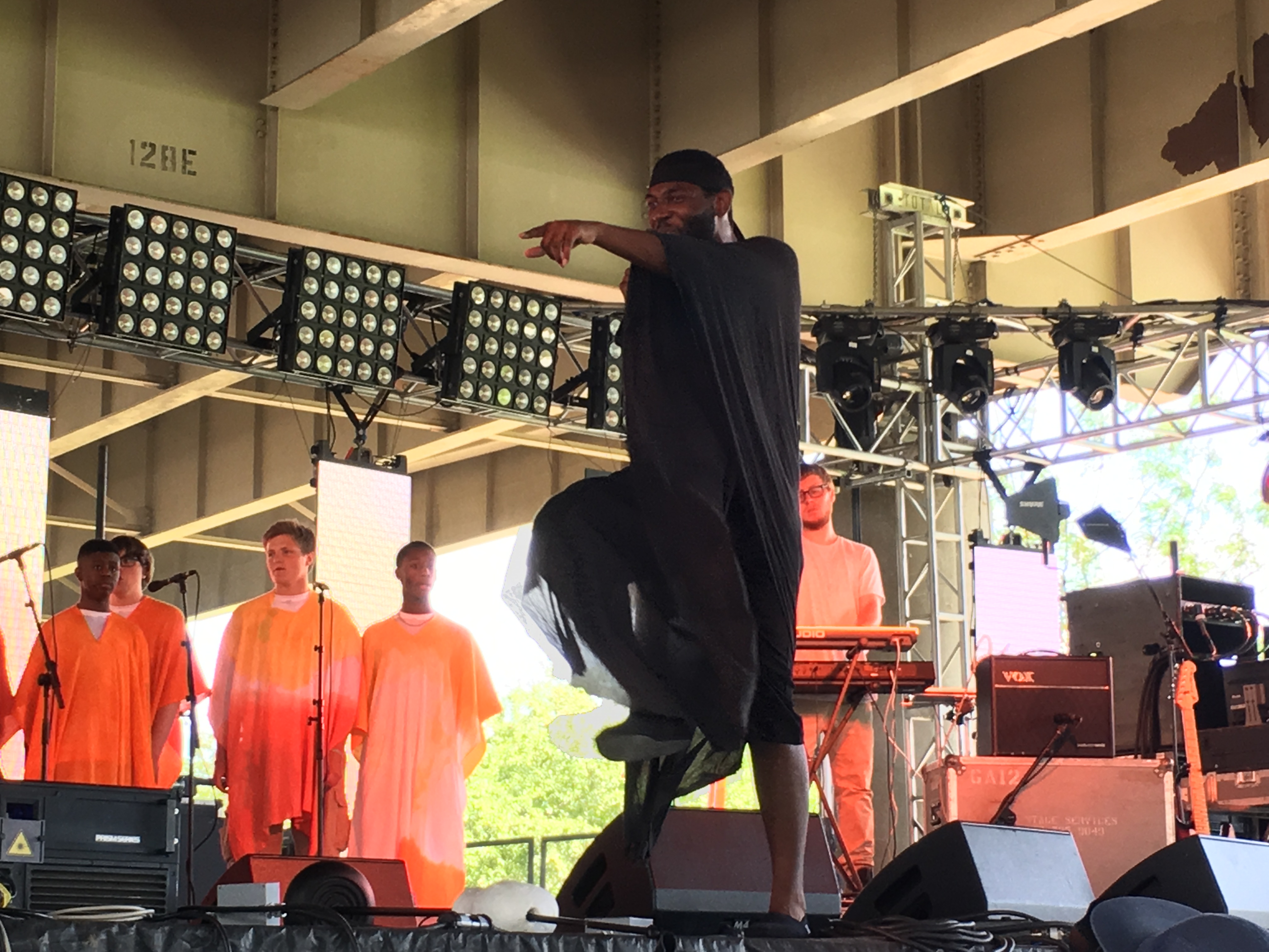 Local rapper and school teacher, 1200, gives an electrifying performance to open Forecastle. All the feels when he addressed each choir student by name on stage