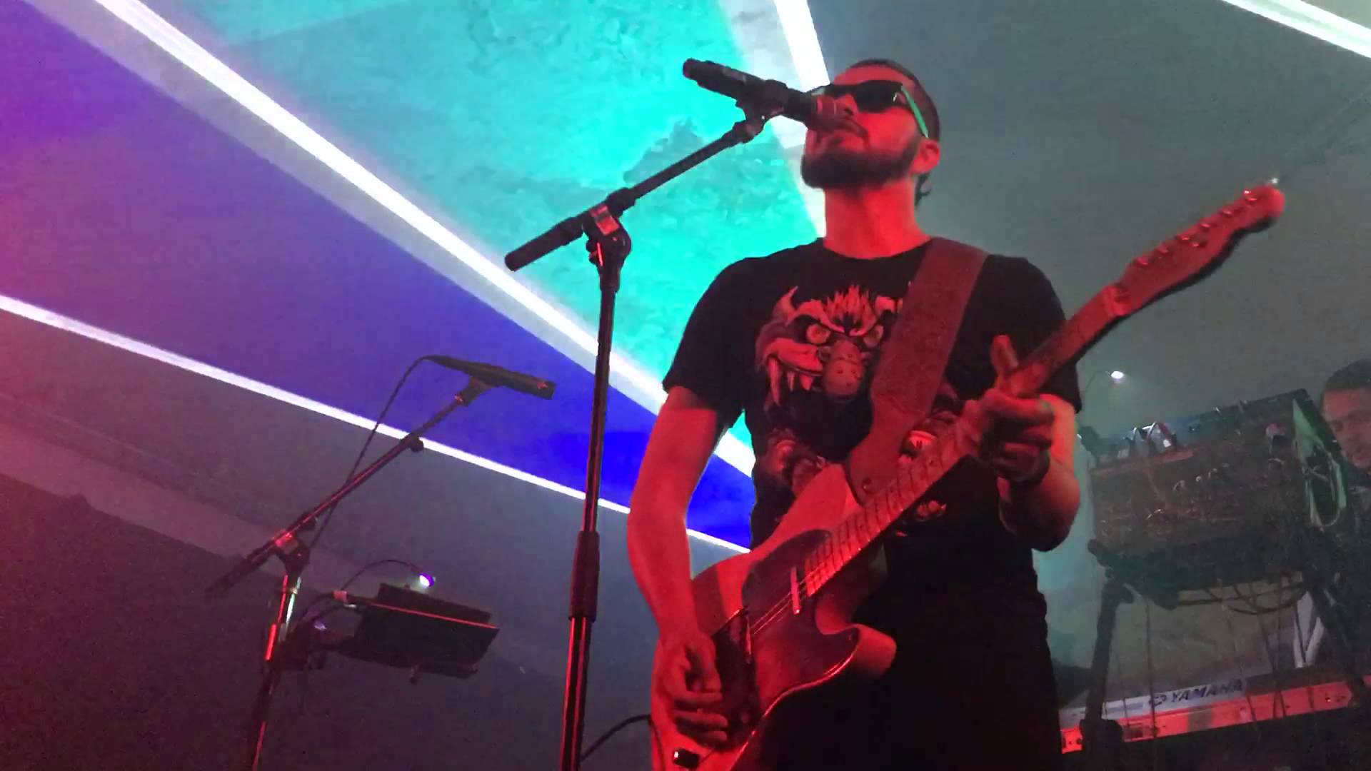 Ghostland Observatory shows off their intricate light show under the bridge